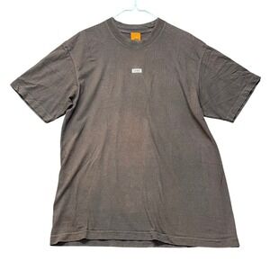 Sana Detroit box logo Men's M Brown‎ Embroidered Logo Luxury Streetwear T-shirt